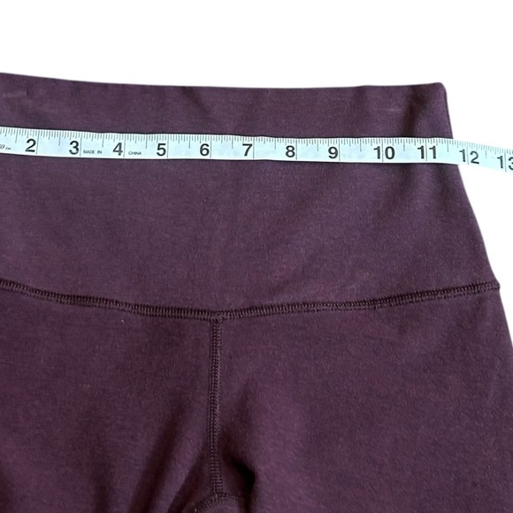 Lululemon Wunder Under Crop II *Cotton (Roll Down)Heathered Bordeaux Drama-Size4 - Picture 13 of 15